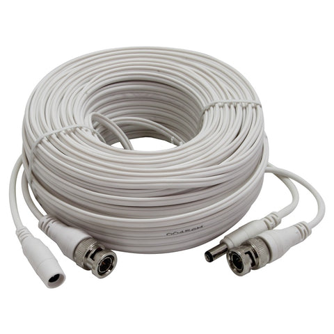 CBMX60W 60FT MINI COAXIAL VIDEO POWER PREMADE CABLE - WHITE