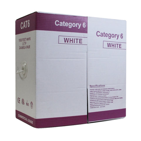 CB6C1KL  CABLE UTP CAT6 1000F OR PULL BOX, ETL CERTIFIED, COLOR WHITE