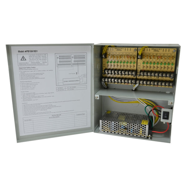 18 Channel 12V DC Fuseless Power Distributor - Security Hardware Store